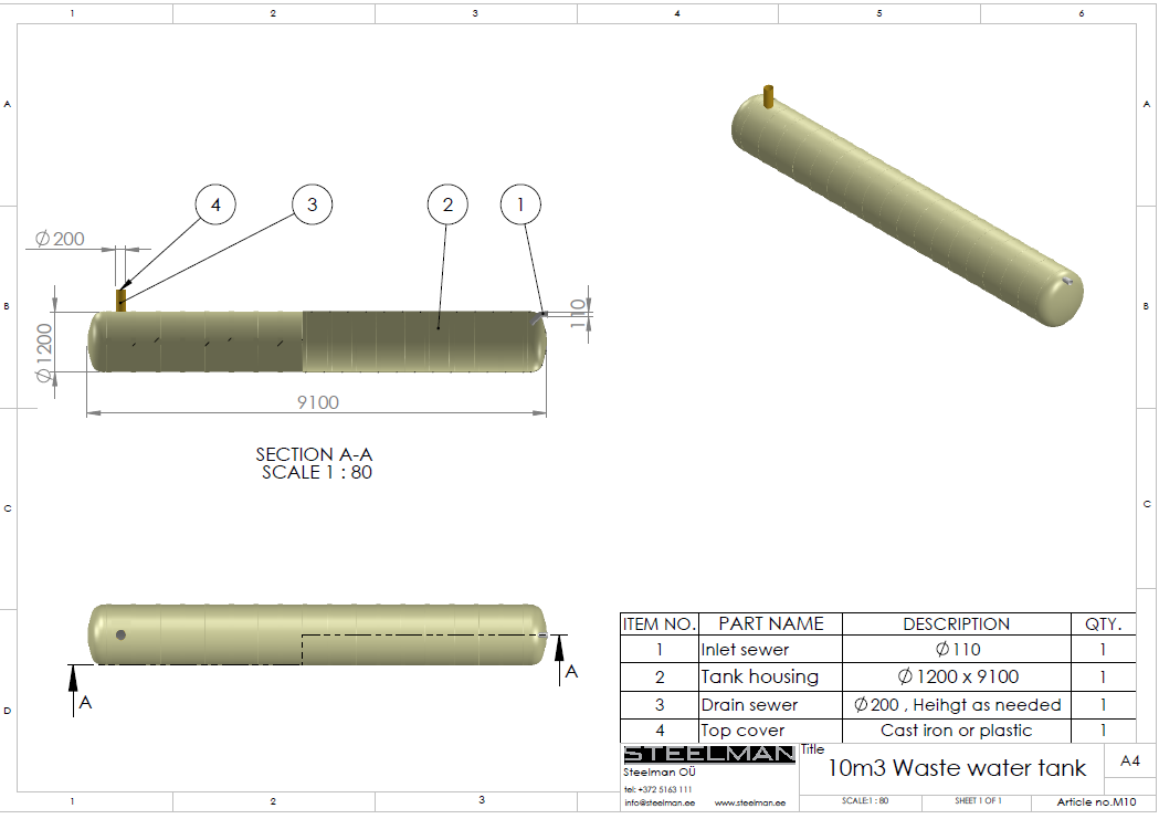 10m³ mahuti Ø1200mm - Pilt 2