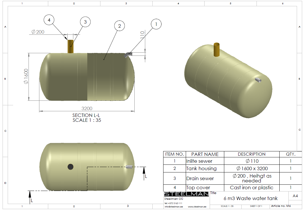 6m³ mahuti Ø1600mm - Pilt 2