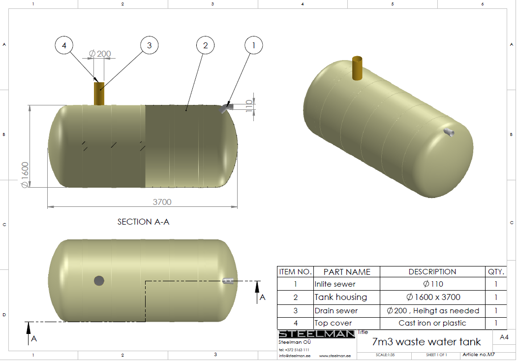 7m³ mahuti Ø1600mm - Pilt 2