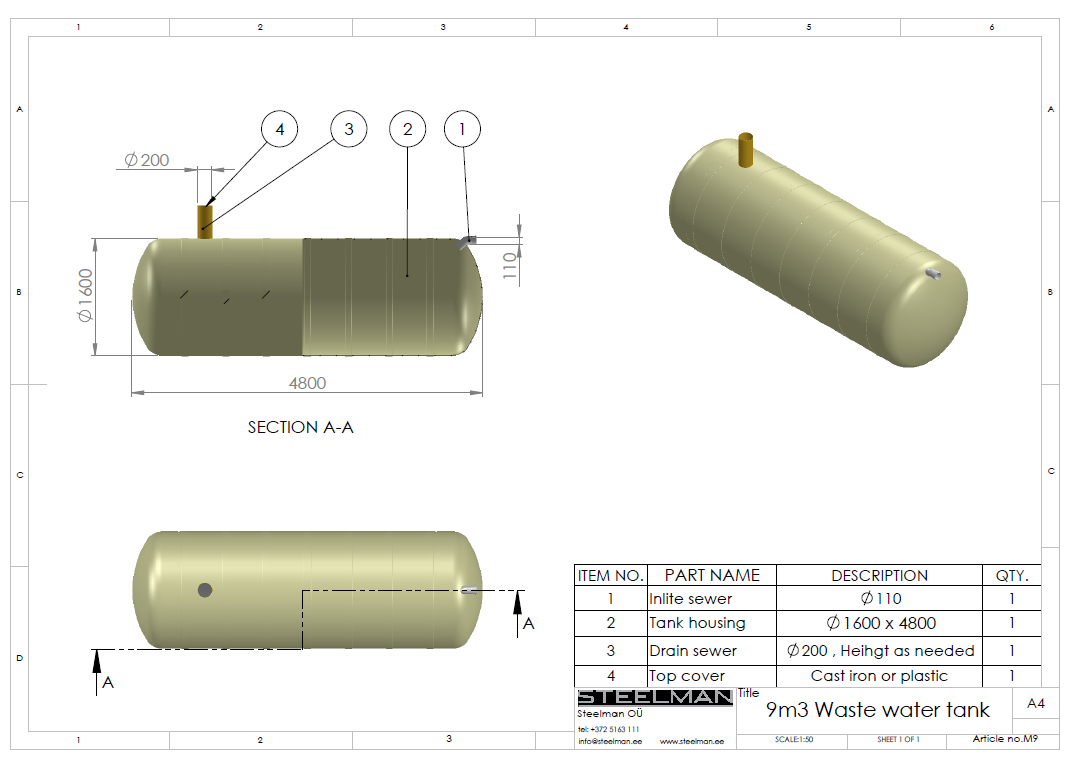 9m³ mahuti Ø1600mm - Pilt 2