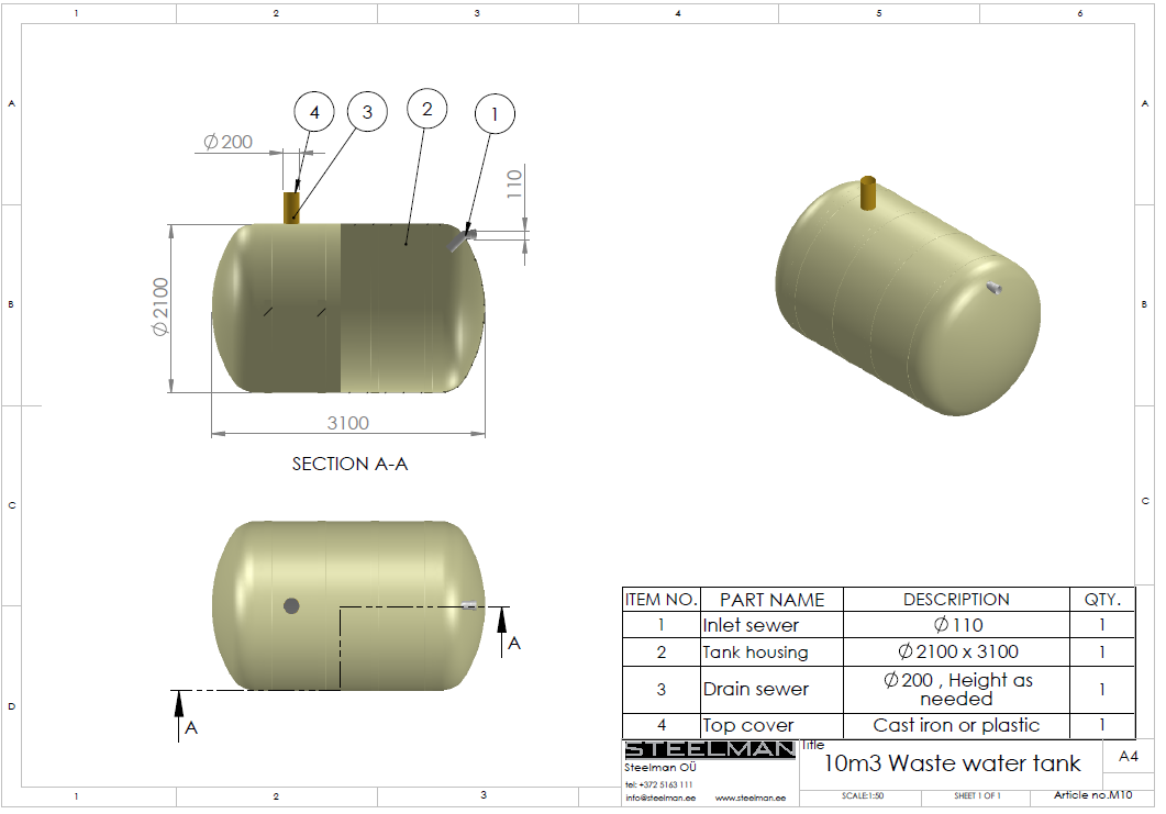 10m³ mahuti Ø2100mm - Pilt 2