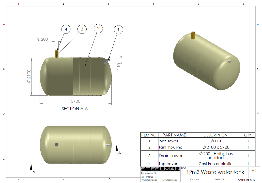 12m³ mahuti Ø2100mm - Pilt 2
