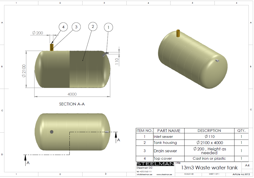 13m³ mahuti Ø2100mm - Pilt 2