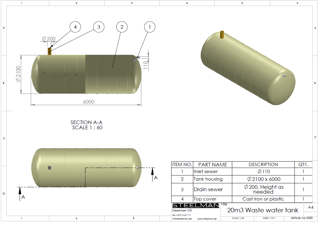 20m³ mahuti Ø2100mm - Pilt 2