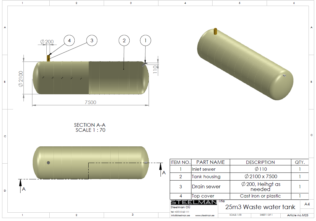 25m³ mahuti Ø2100mm - Pilt 2