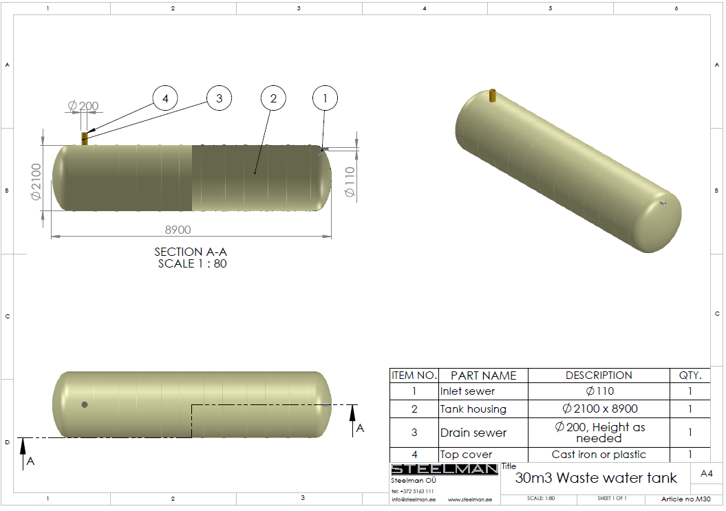30m³ mahuti Ø2100mm - Pilt 2