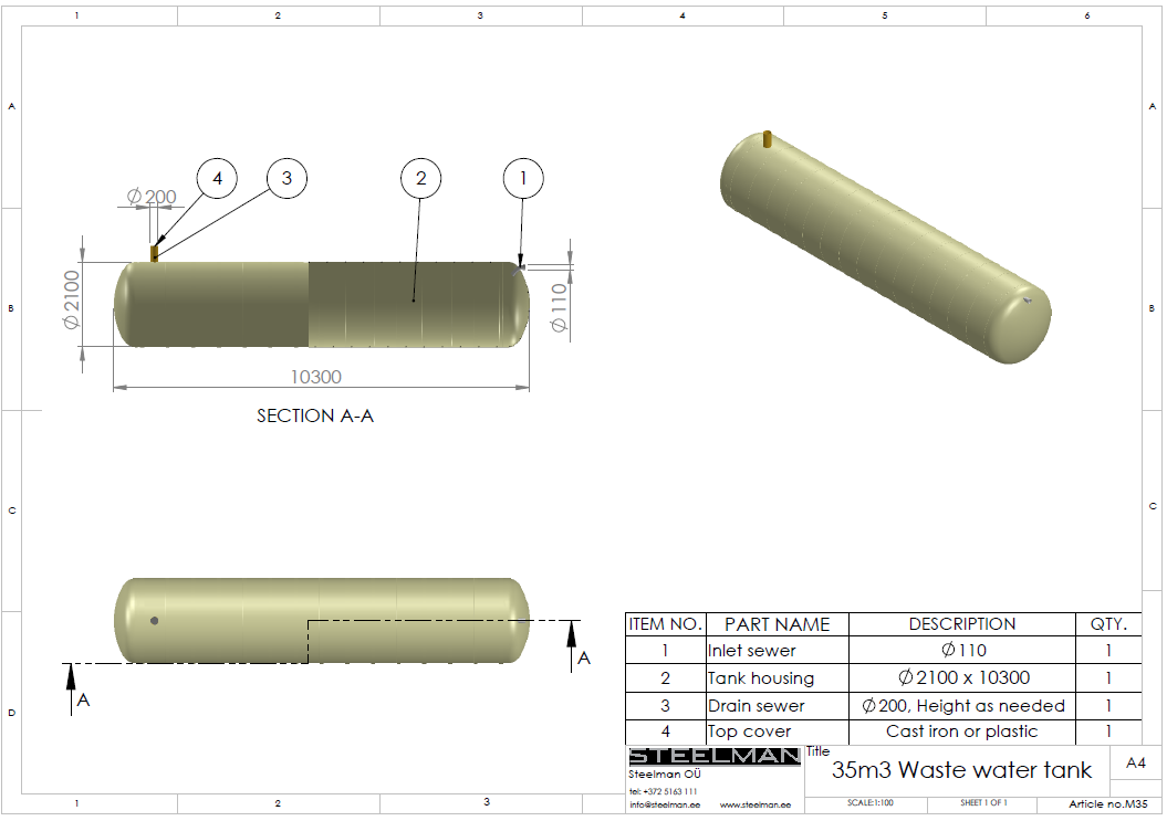 35m³ mahuti Ø2100mm - Pilt 2