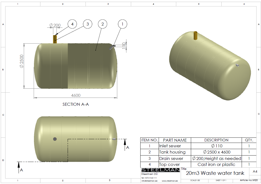 20m³ mahuti Ø2500mm - Pilt 2