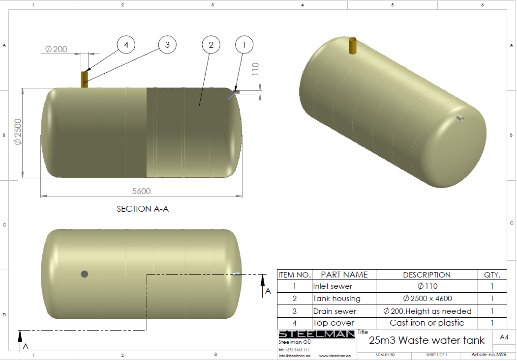 25m³ mahuti Ø2500mm - Pilt 2