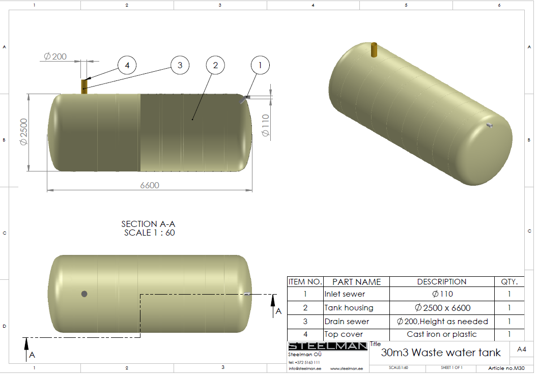 30m³ mahuti Ø2500mm - Pilt 2