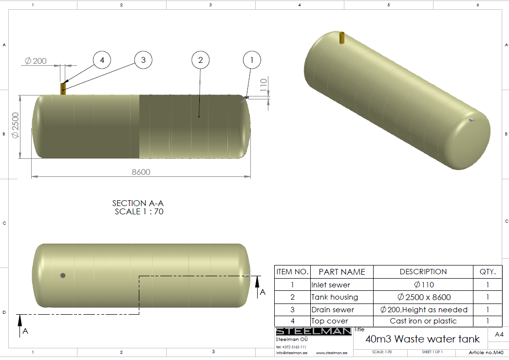 40m³ mahuti Ø2500mm - Pilt 2
