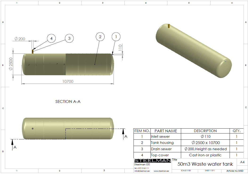 50m³ mahuti Ø2500mm - Pilt 2