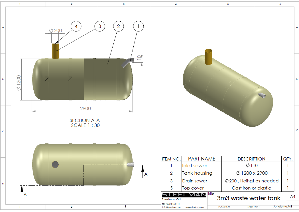 3m³ mahuti Ø1200mm - Pilt 2