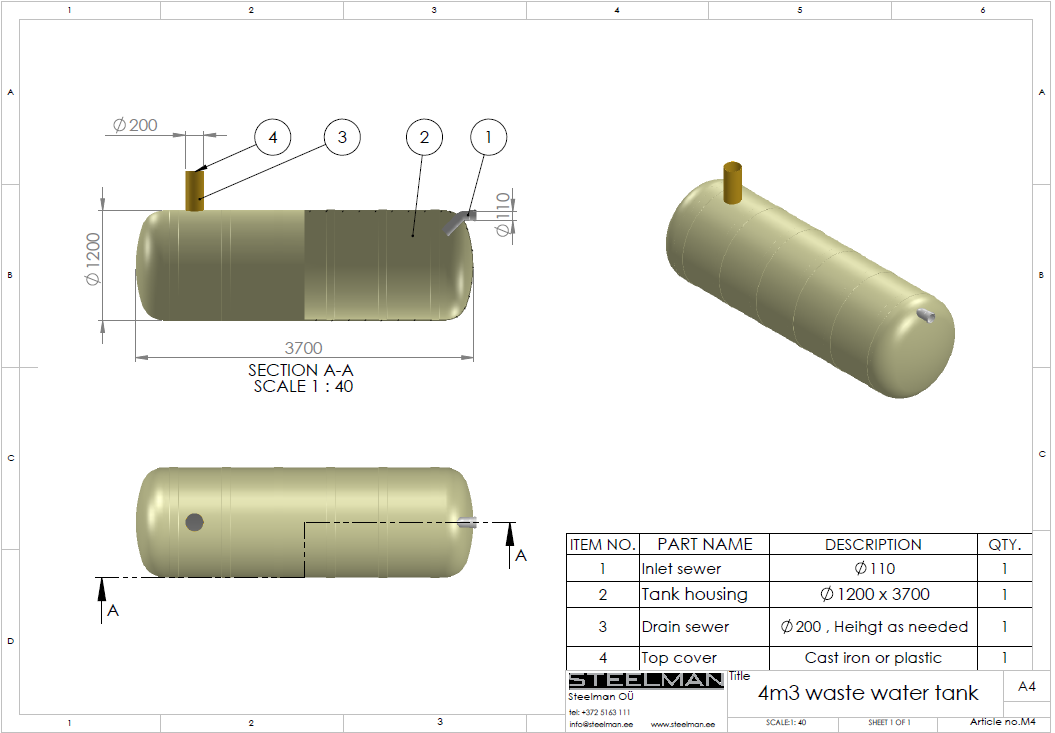 4m³ mahuti Ø1200mm - Pilt 2