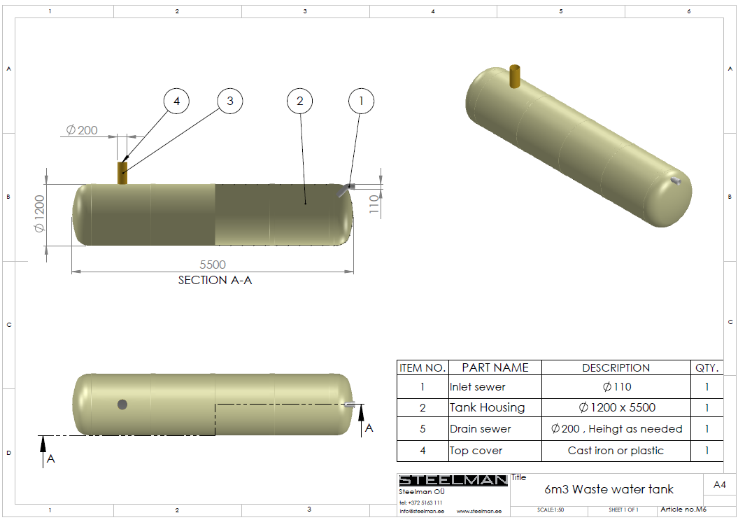 6m³ mahuti Ø1200mm - Pilt 2