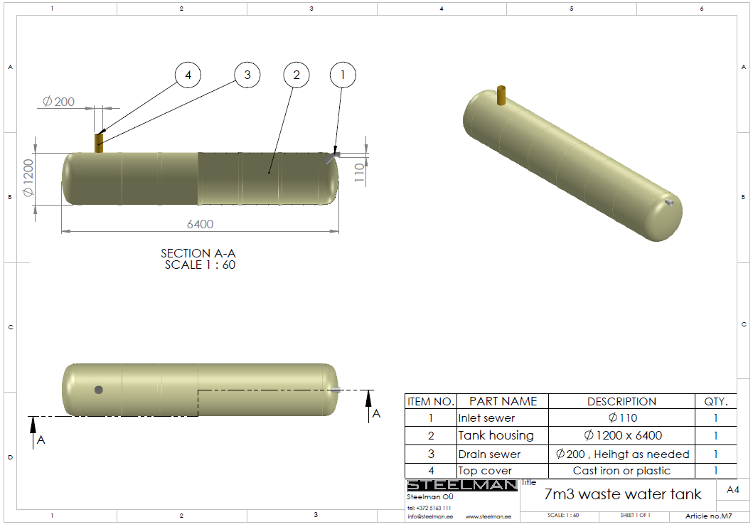 7m³ mahuti Ø1200mm - Pilt 2