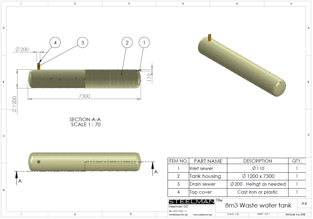 8m³ mahuti Ø1200mm - Pilt 2