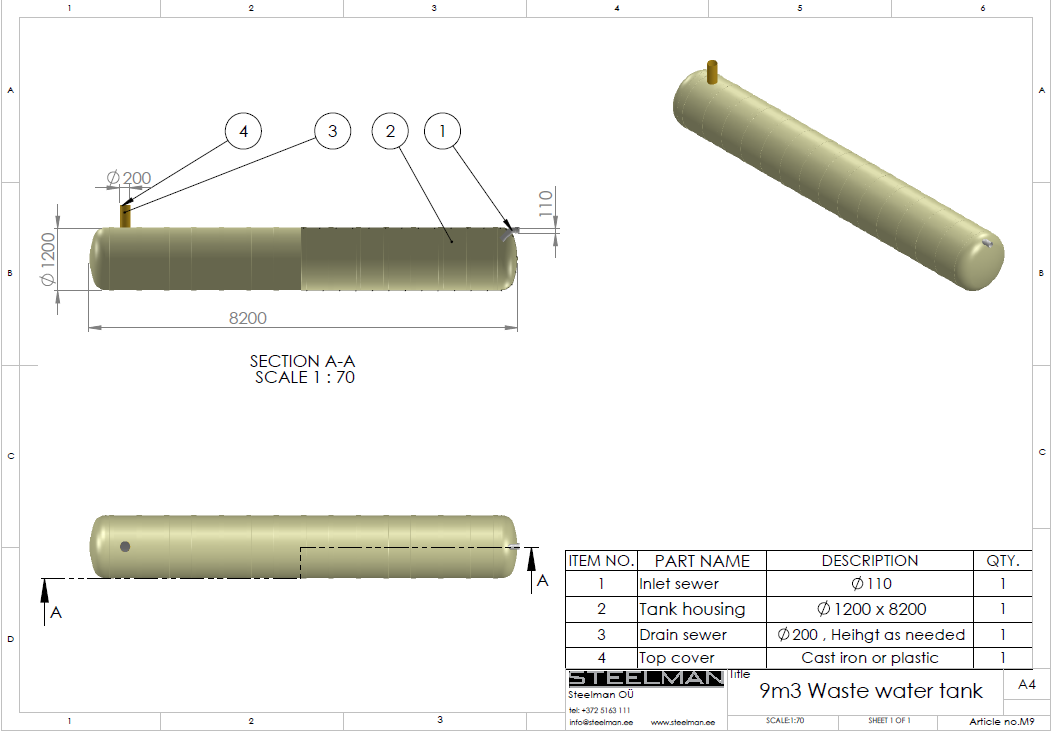 9m³ mahuti Ø1200mm - Pilt 2